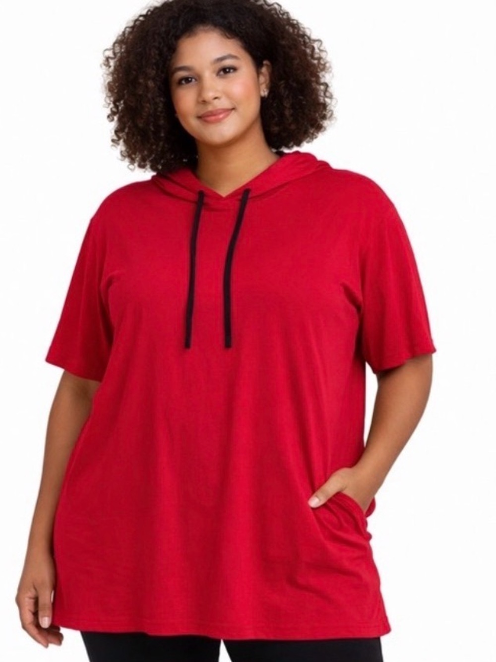 NWT KLIEGOU Red Hooded T-Shirt XXL  Minimalist Athleisure Streetwear